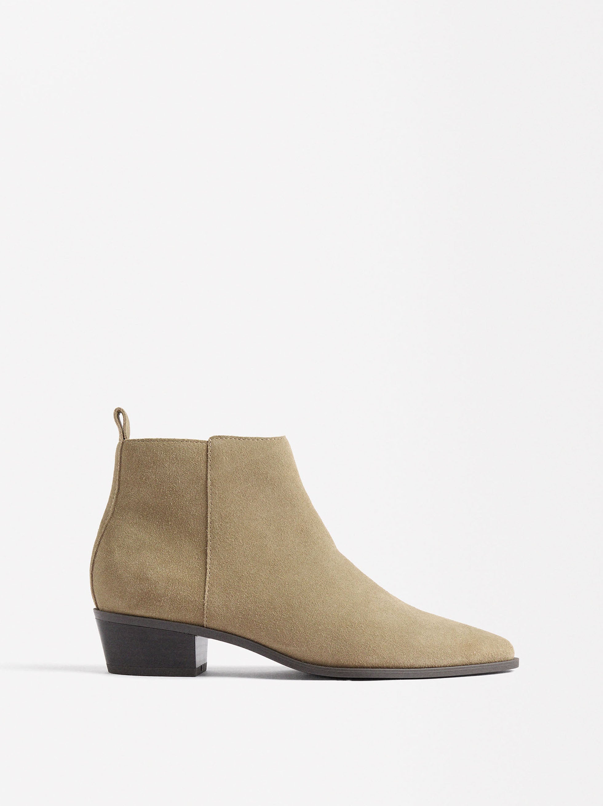 Botines De Cuero Con Tacón