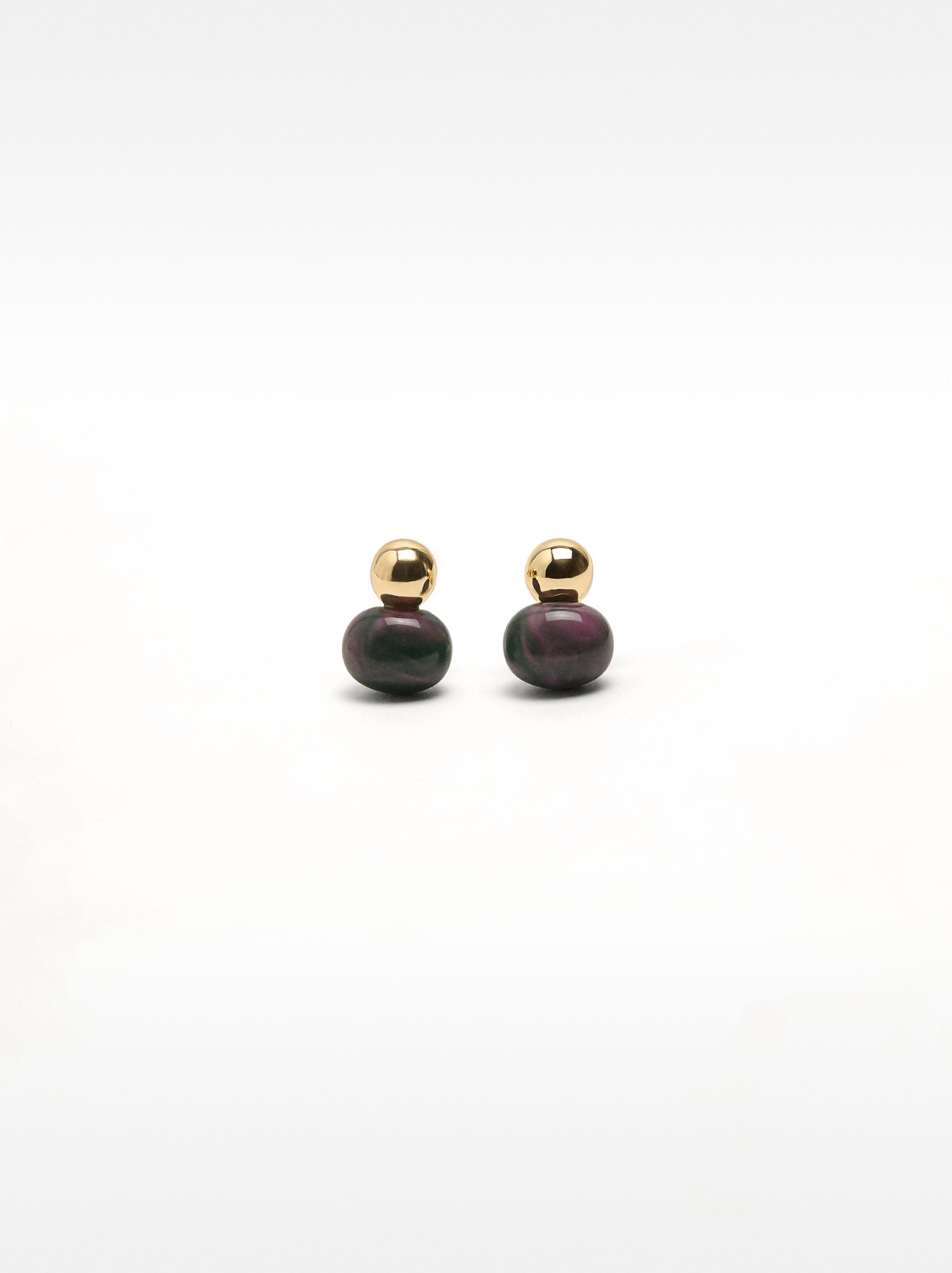 Aretes Cortos Con Efecto Piedra