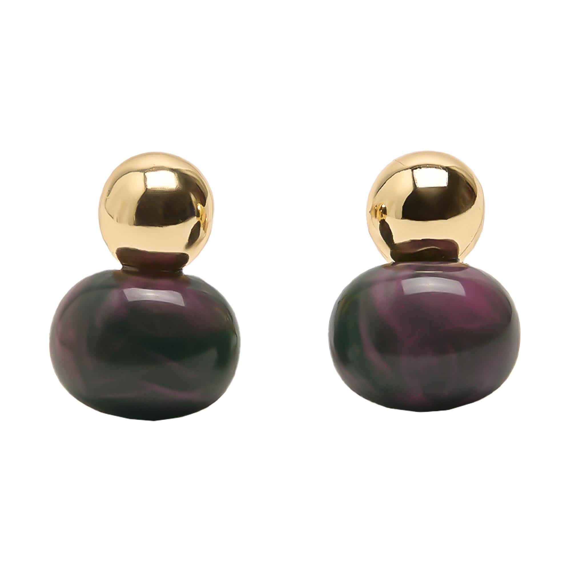 Pendientes Cortos Con Efecto Piedra