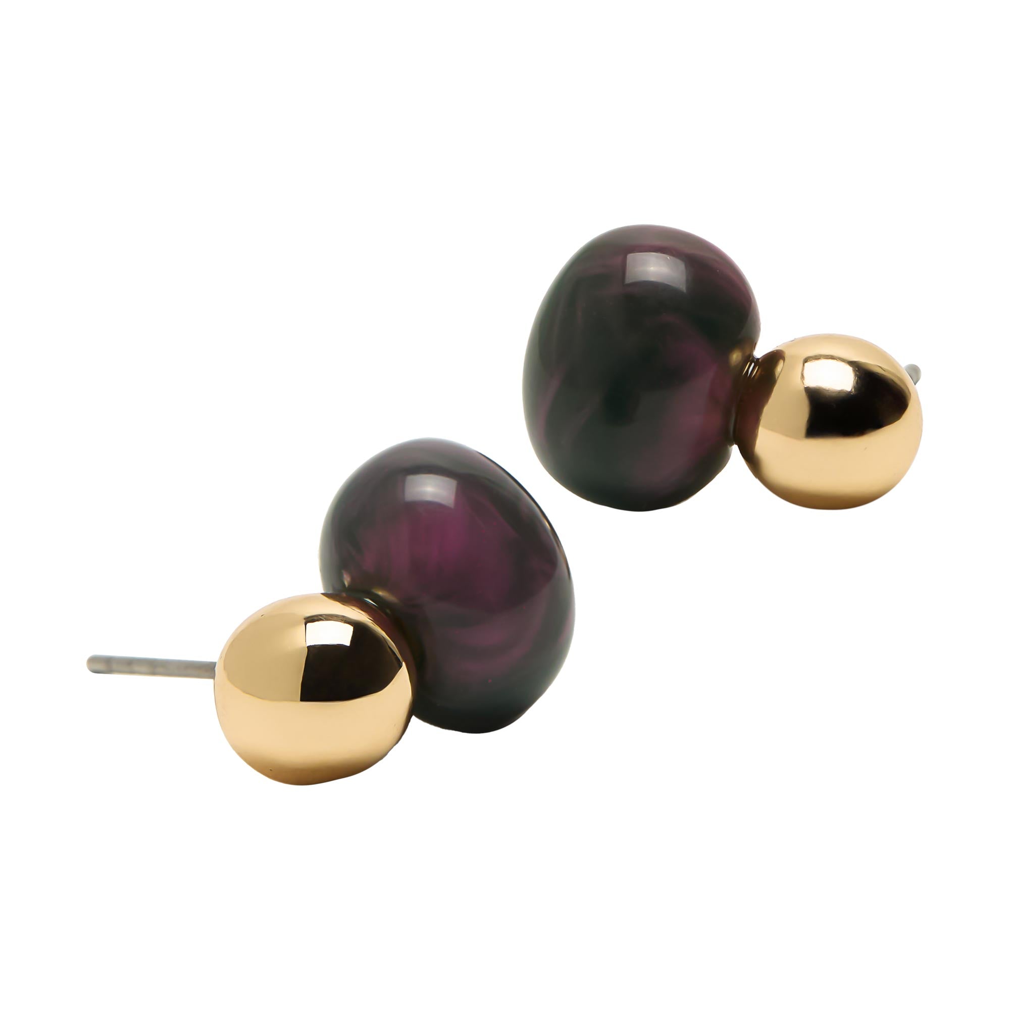 Pendientes Cortos Con Efecto Piedra