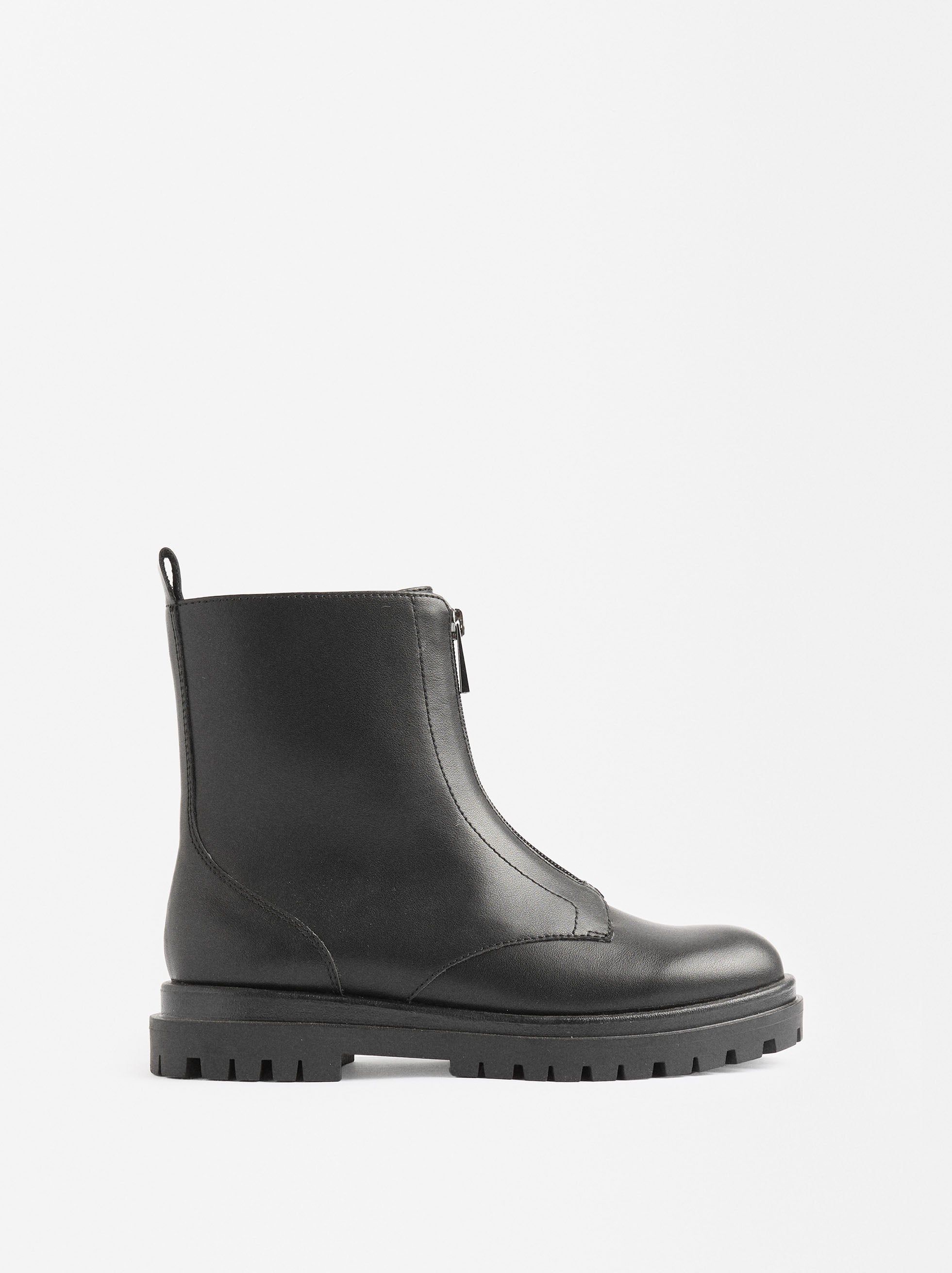 Botines Planos Con Cremallera