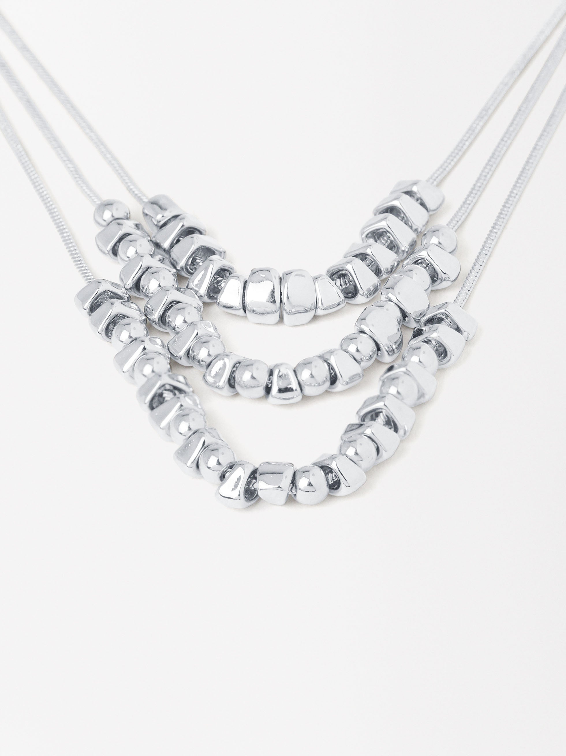 Collar Multicadenas Plateado