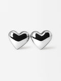 Aretes Maxi Corazón Plateados