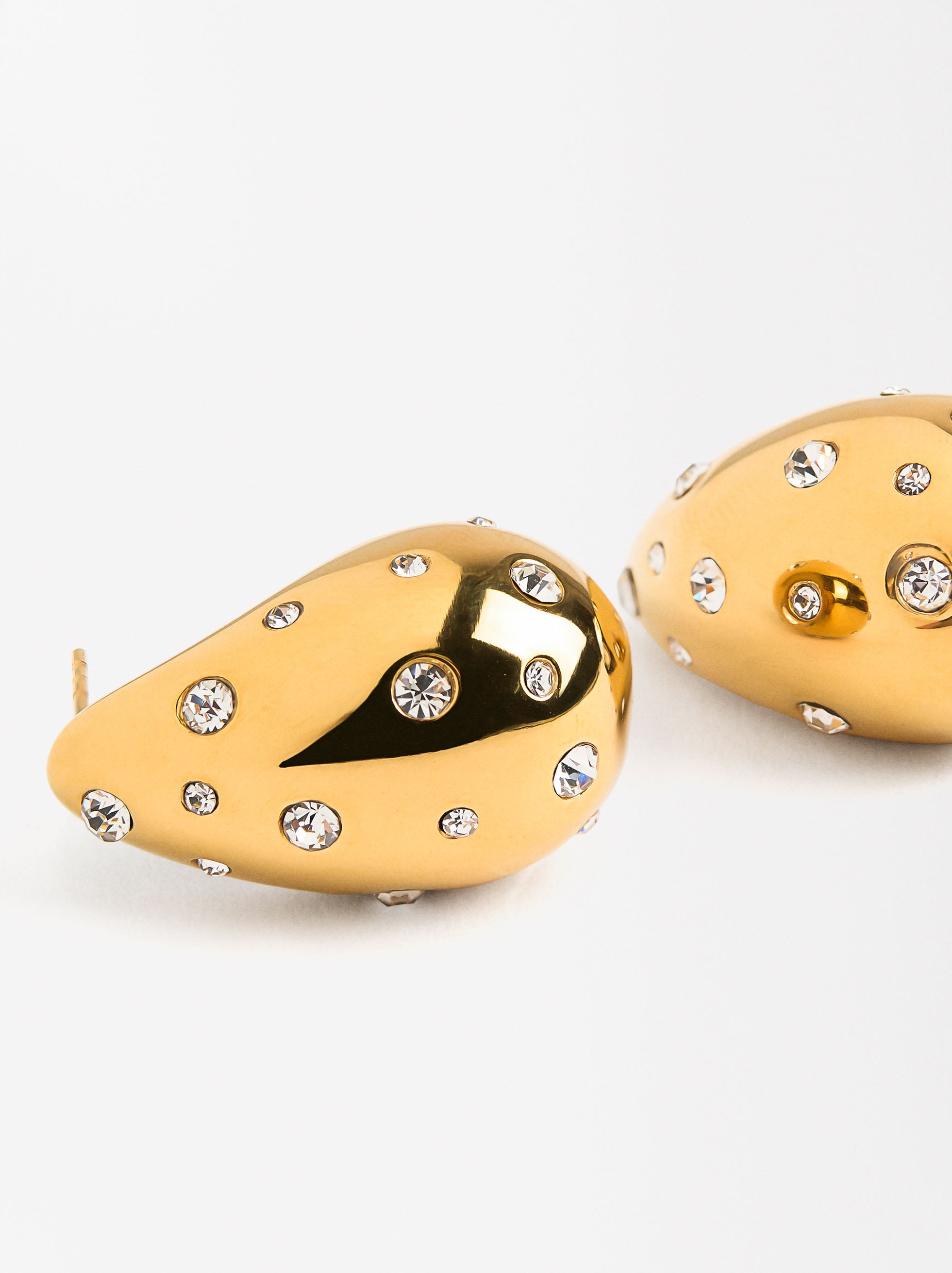 Aretes De Gota Con Cristales - Acero Inoxidable