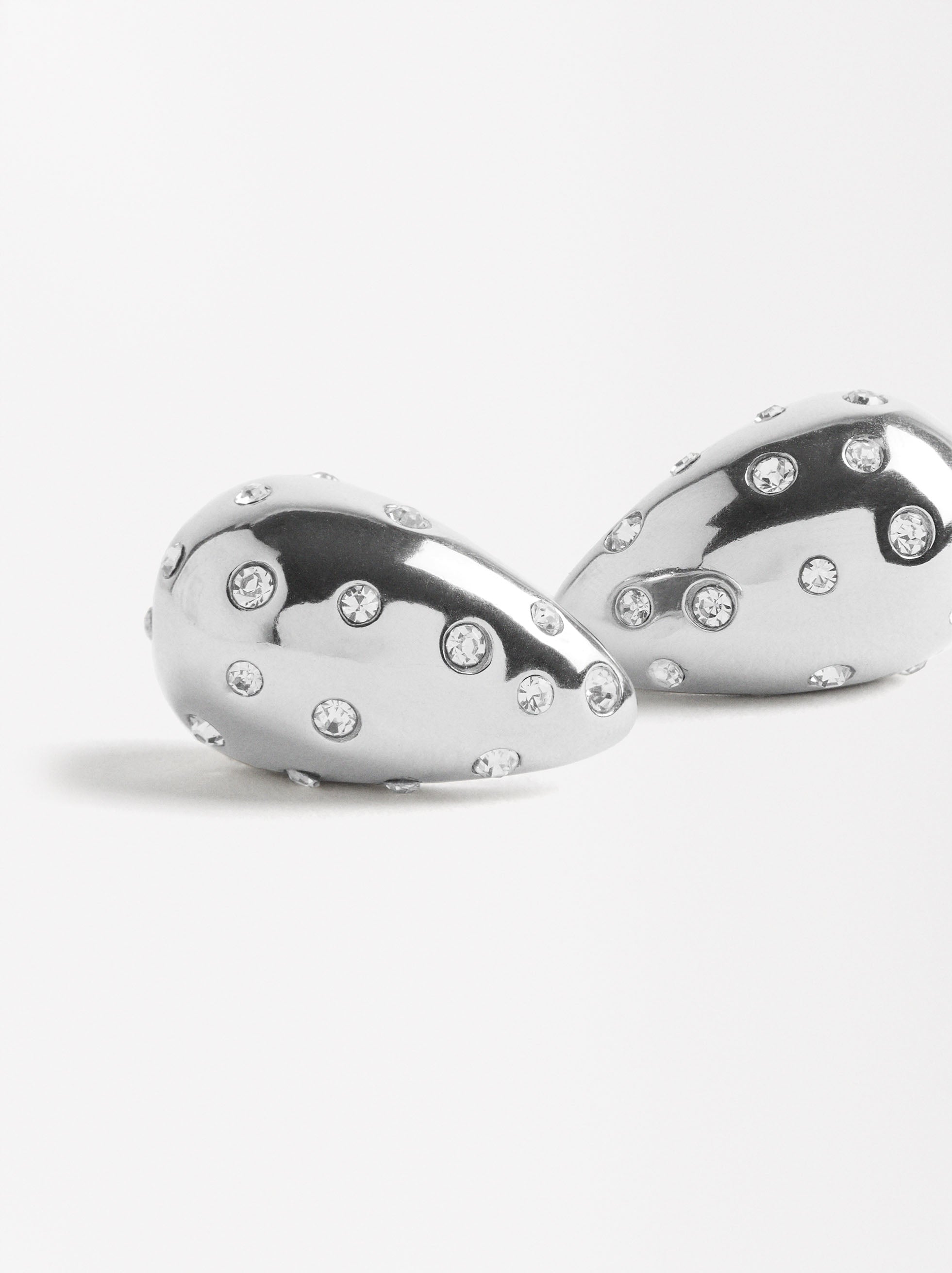 Aretes De Gota Con Cristales - Acero Inoxidable