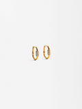 Aretes Con Detalles De Perlas - Acero Inoxidable