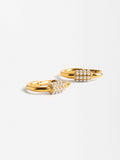 Aretes Con Detalles De Perlas - Acero Inoxidable