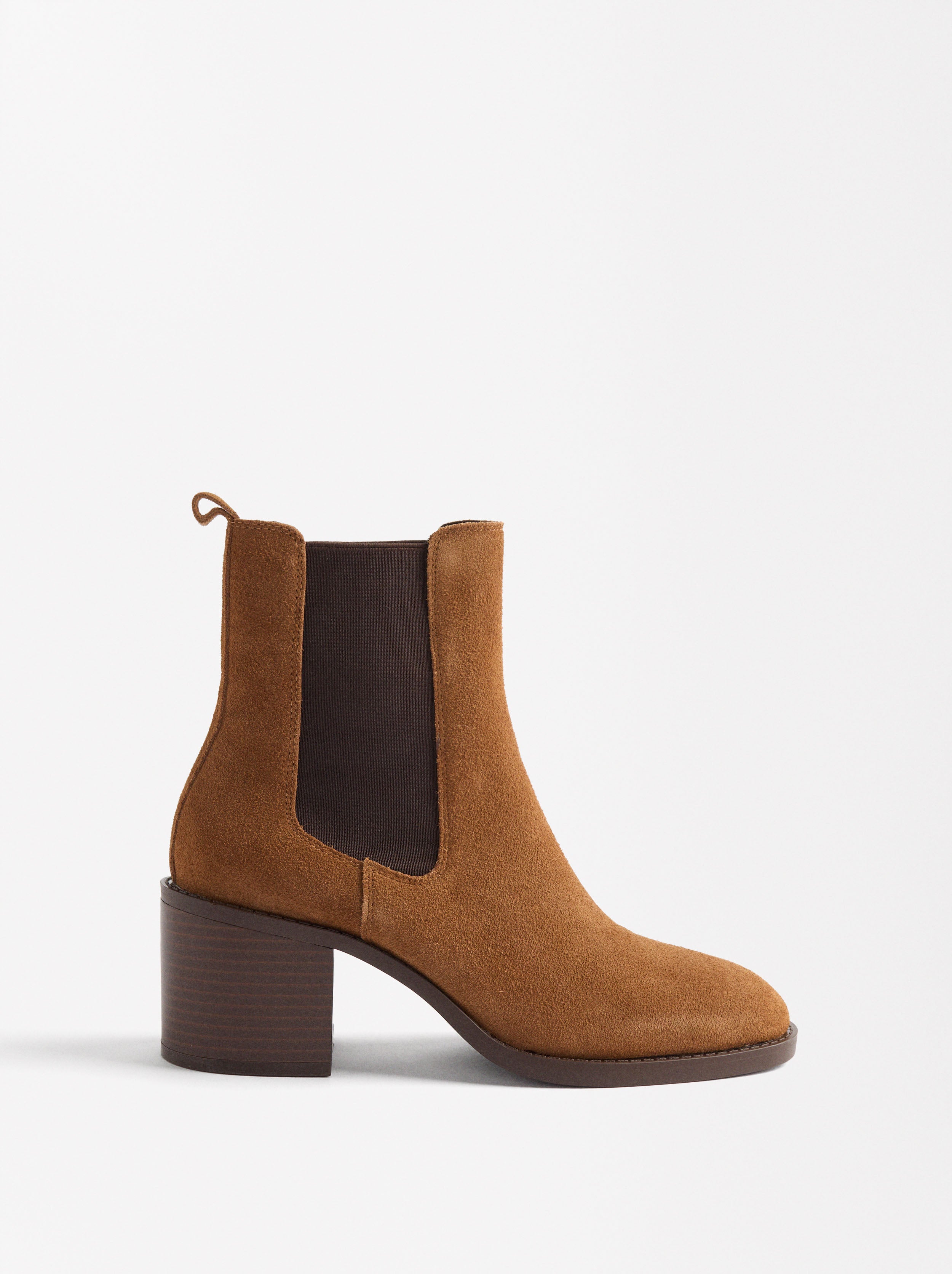 Botines De Cuero Con Tacón