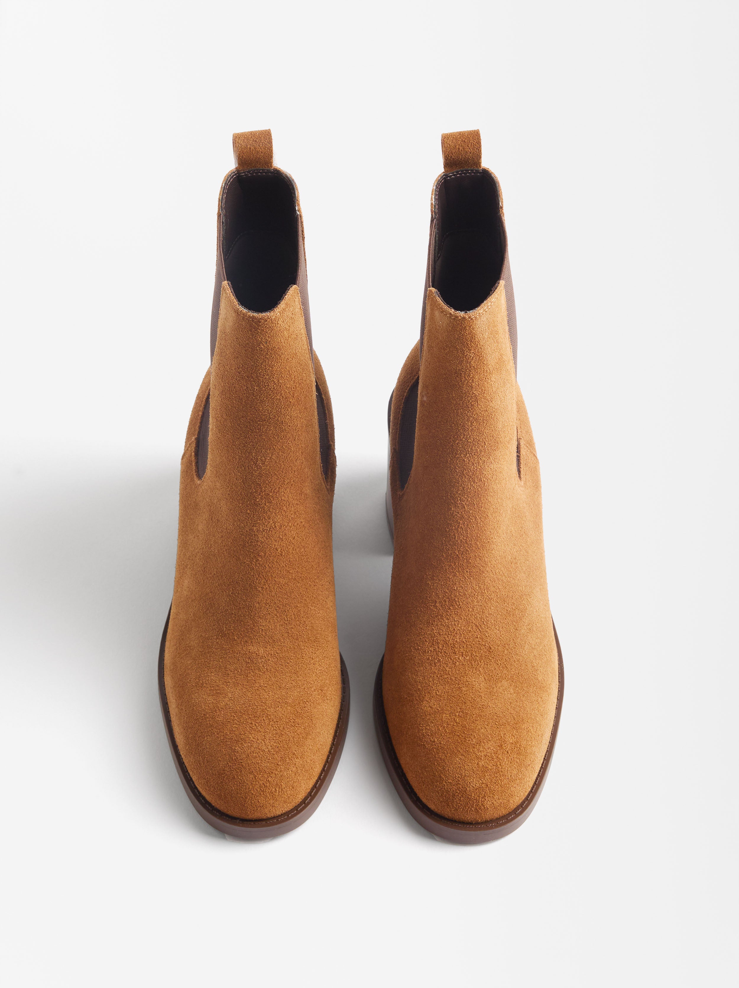 Botines De Cuero Con Tacón