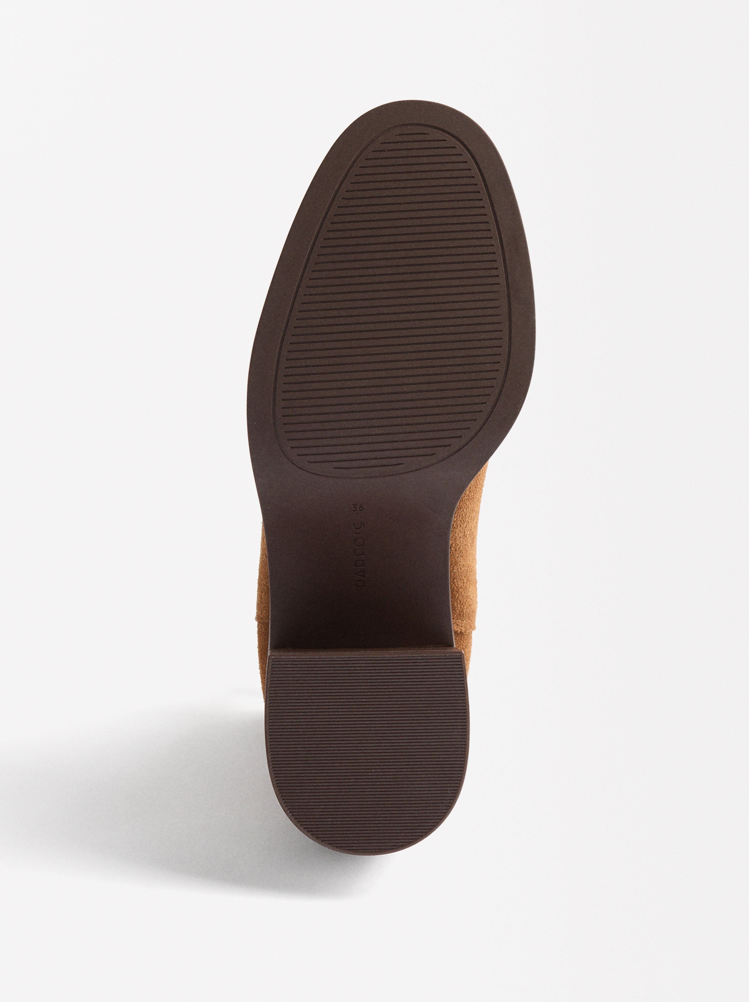 Botines De Cuero Con Tacón