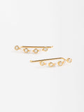 Aretes Con Circonitas Y Perlas - Plata De Ley 925