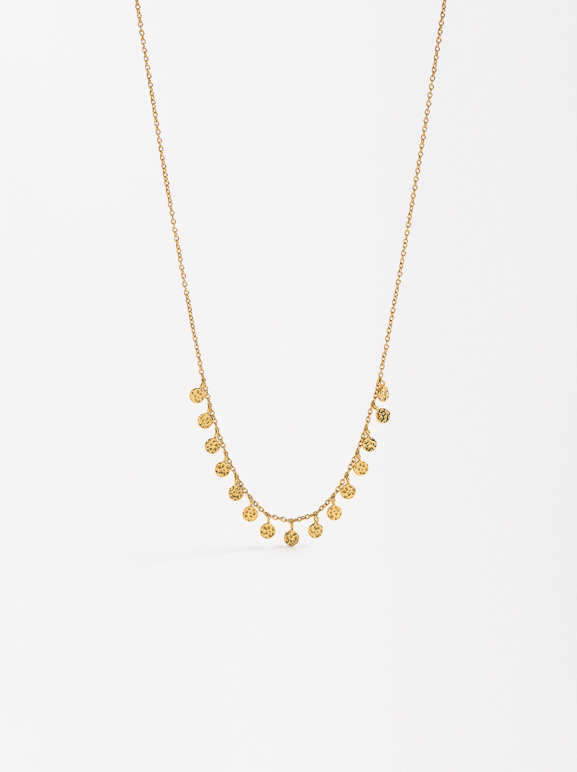 Collar Corto Con Medallas - Plata De Ley 925
