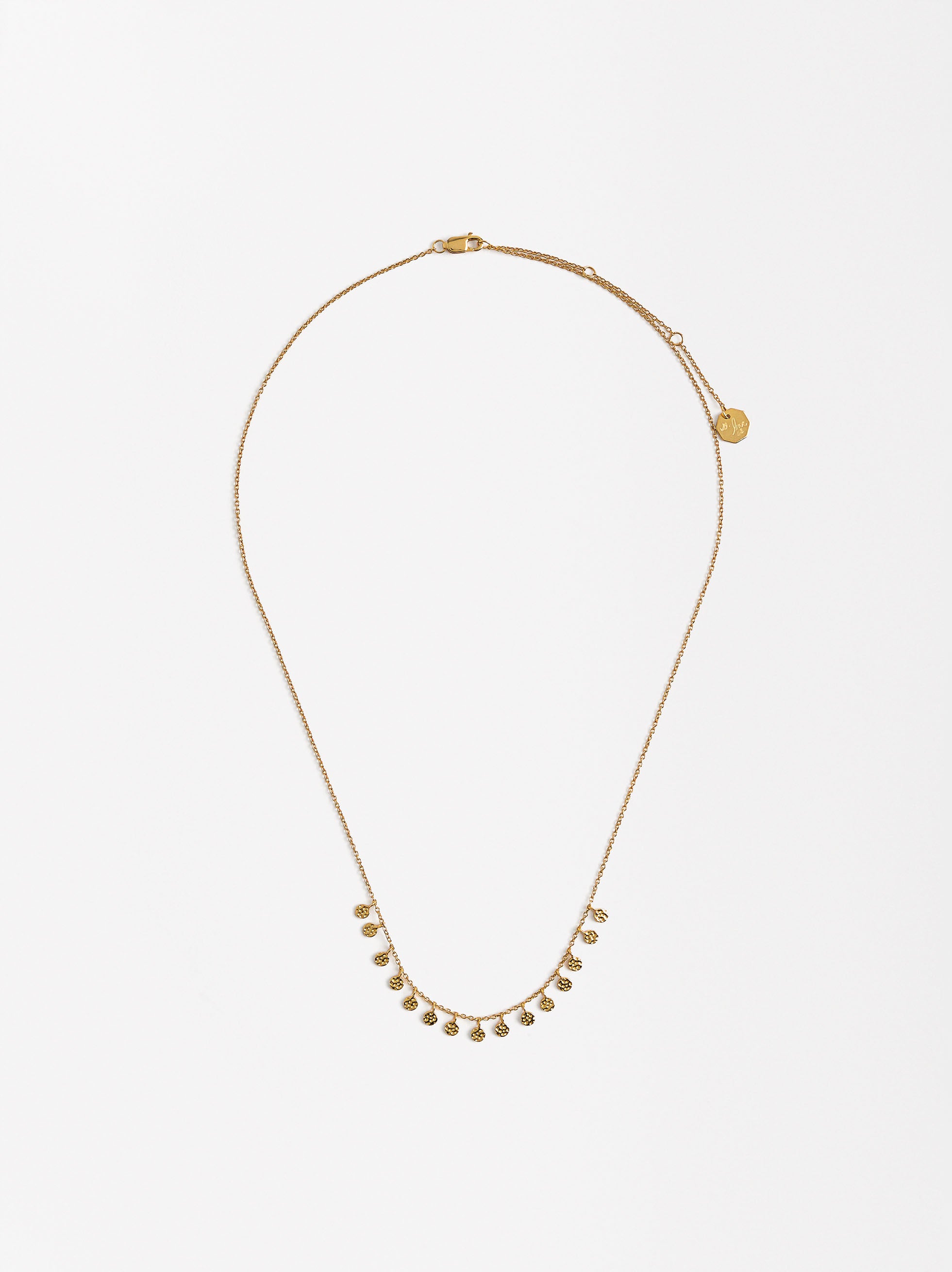 Collar Corto Con Medallas - Plata De Ley 925