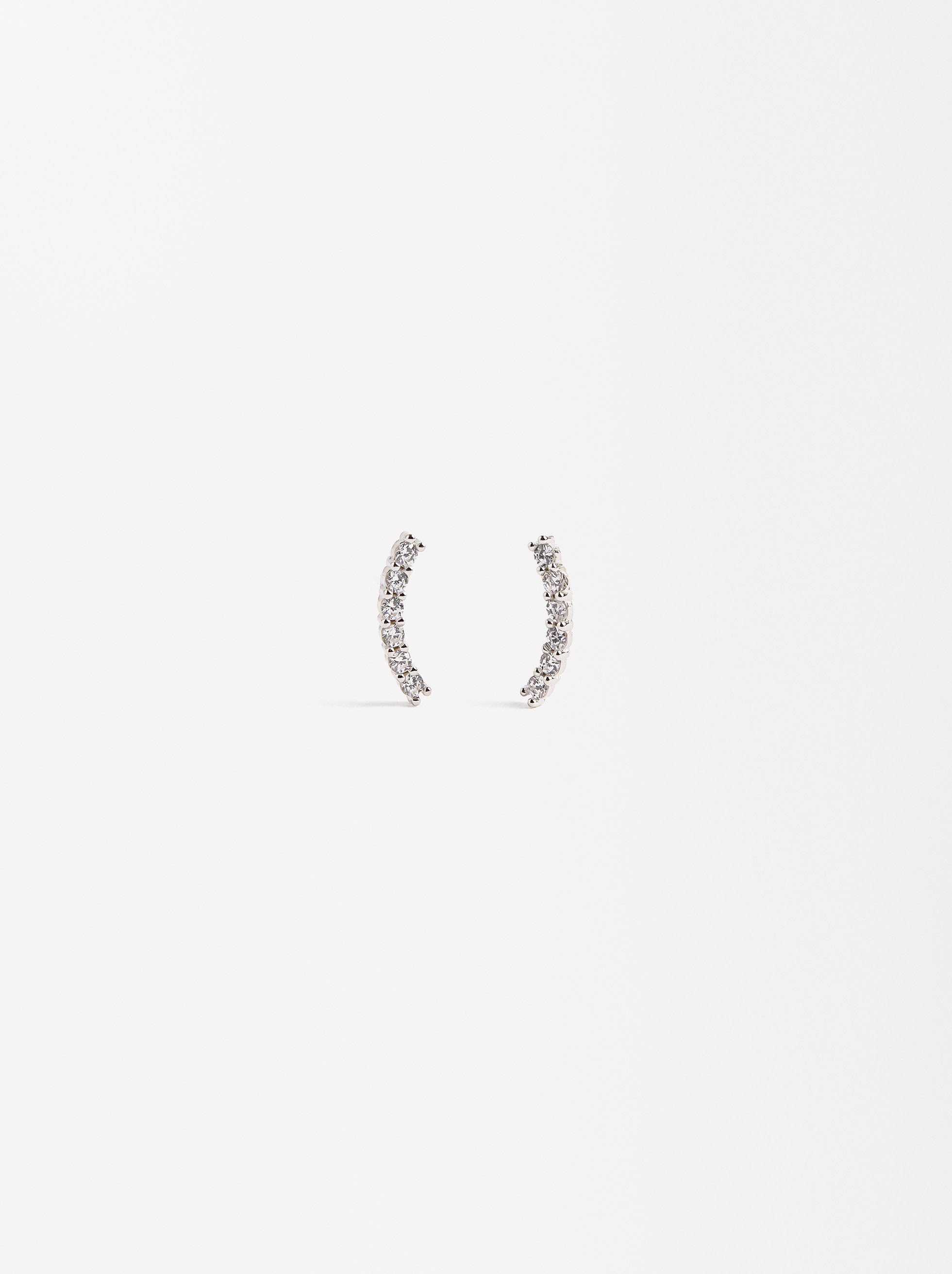 Aretes Con Circonitas - Plata De Ley 925