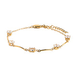 Pulsera Con Cristales - Acero Inoxidable