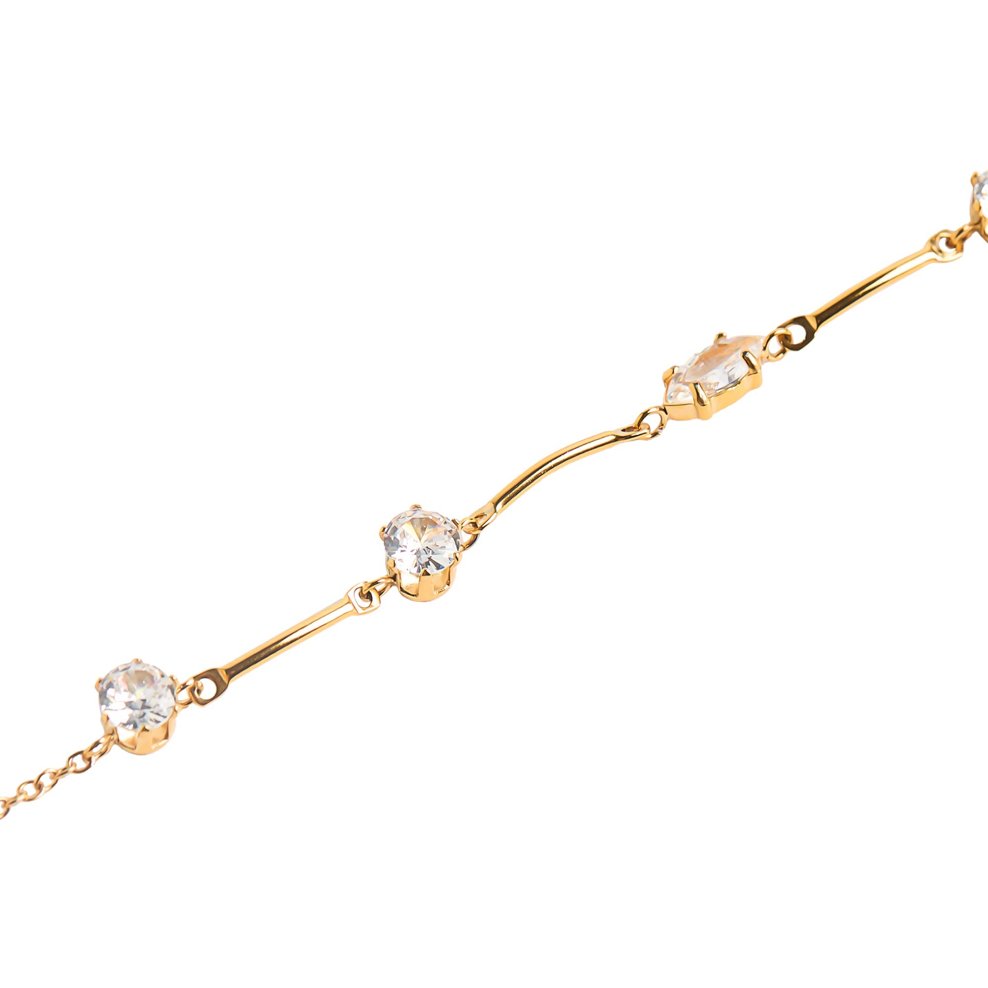 Pulsera Con Cristales - Acero Inoxidable