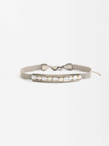 Pulsera De Malla Con Perlas De Agua Dulce  - Acero Inoxidable