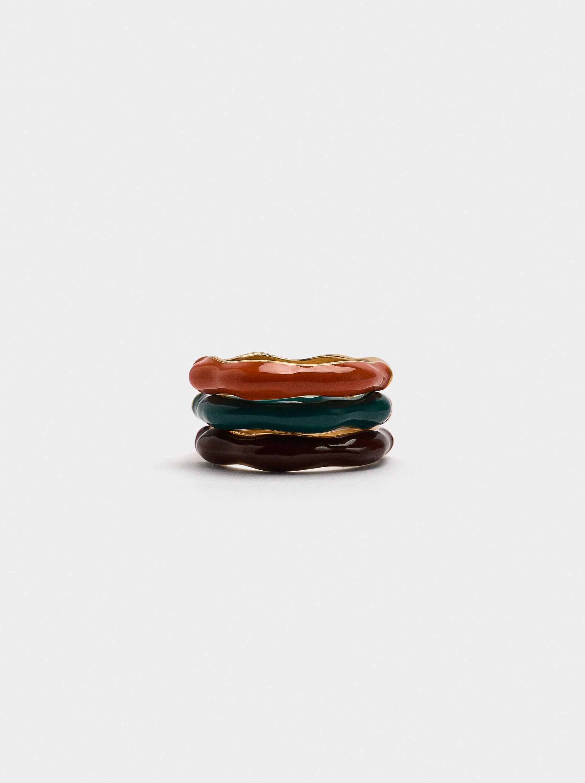 Set De Anillos Con Esmalte