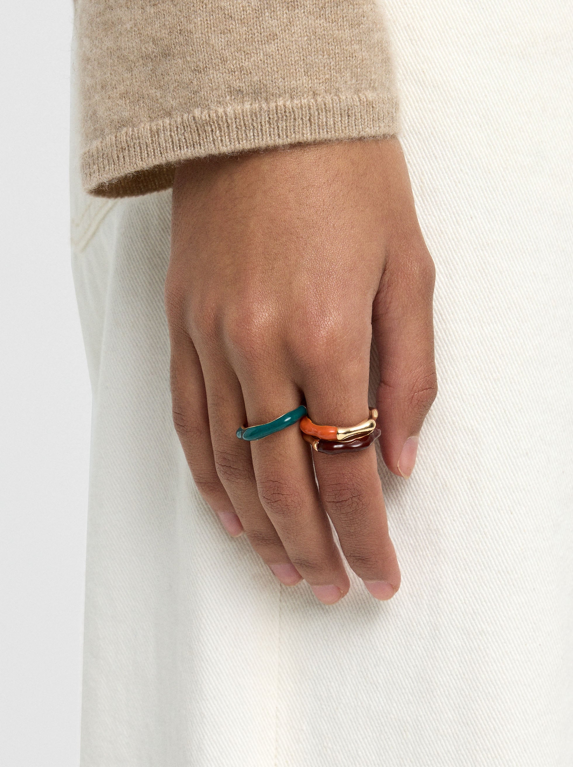 Set De Anillos Con Esmalte