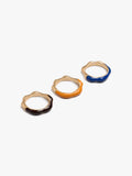 Set De Anillos Ondulados Con Esmaltado
