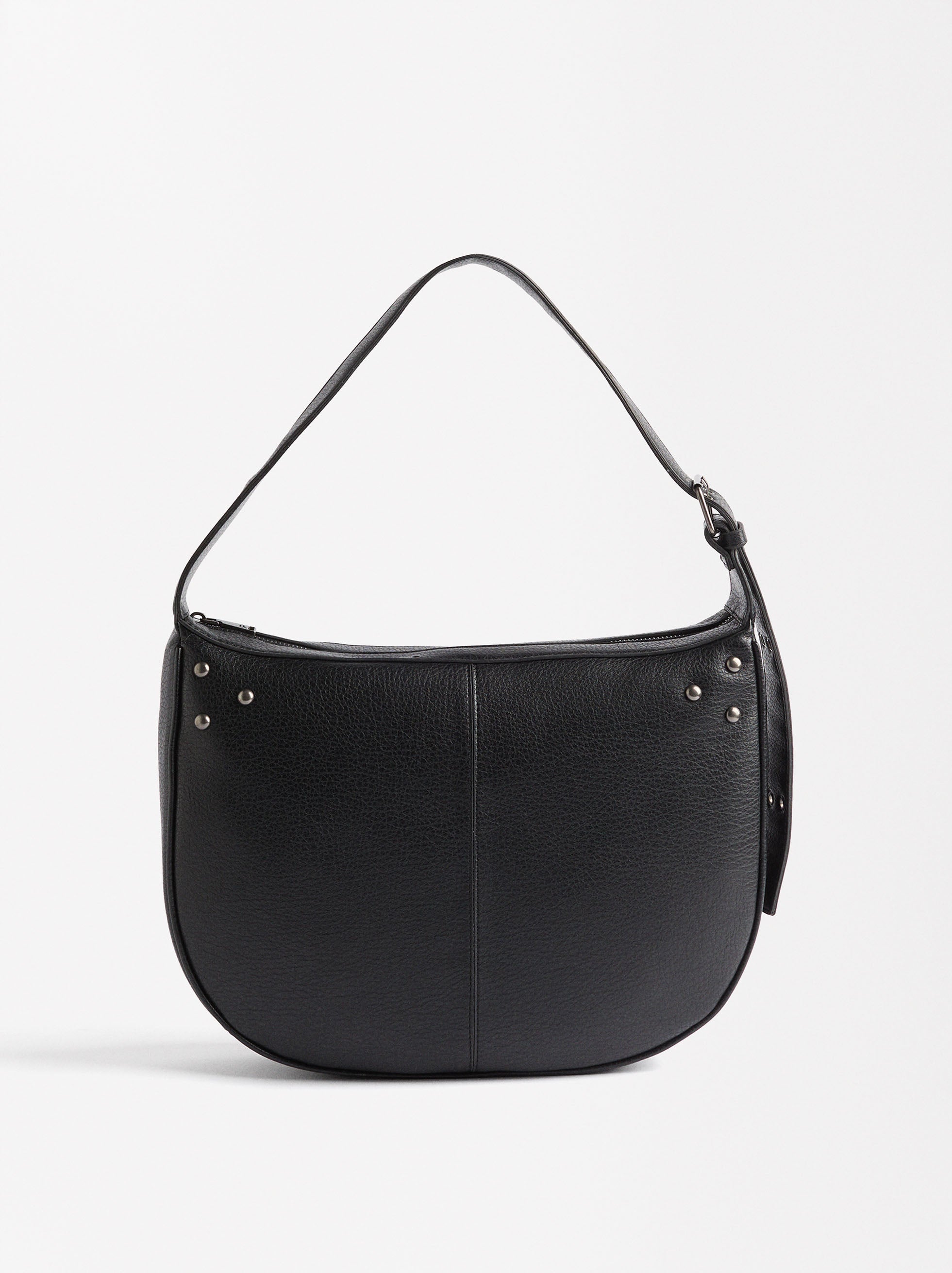 Cartera De Hombro Con Cierre Y Detalle De Tachuelas