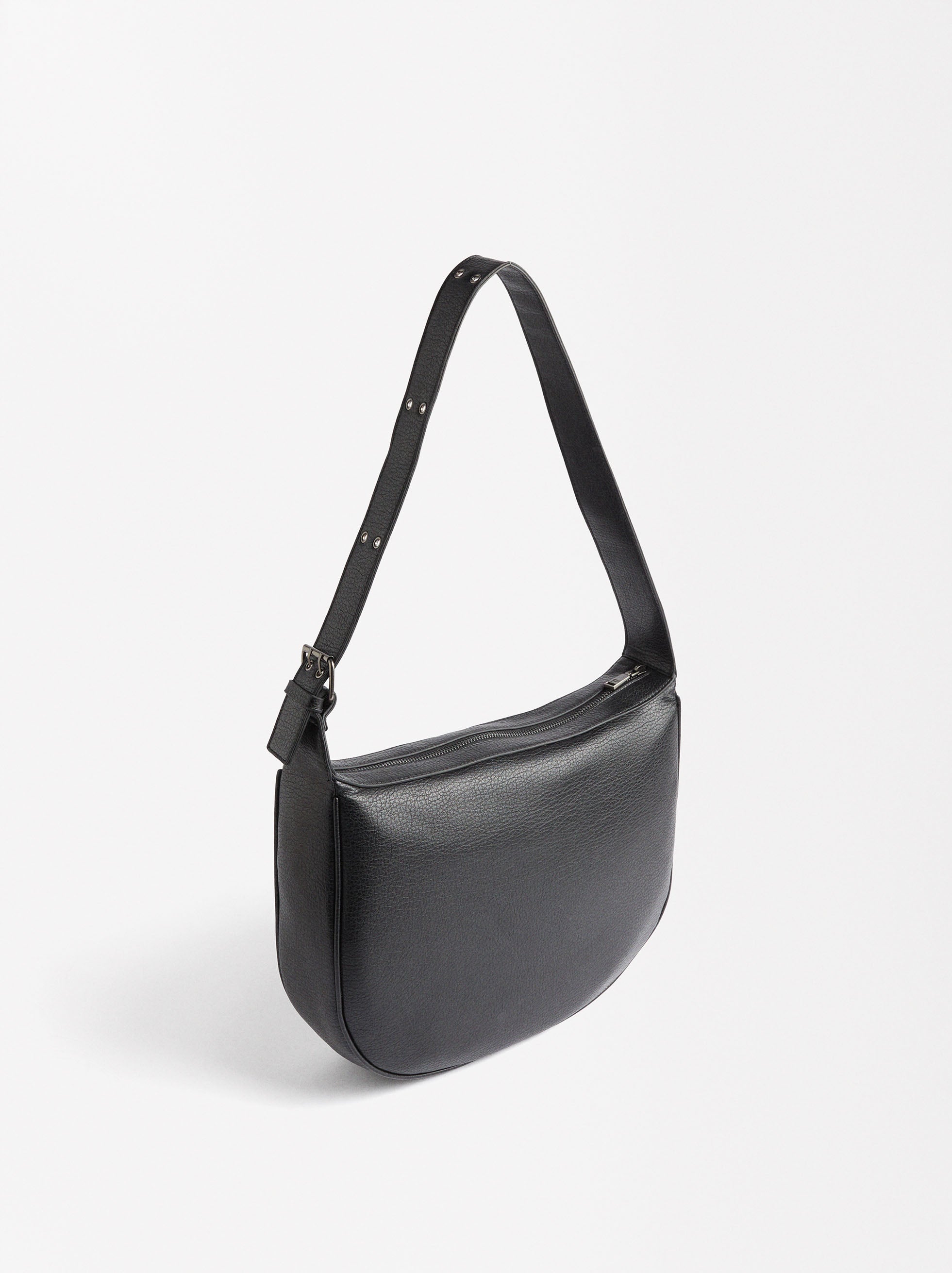 Cartera De Hombro Con Cierre Y Detalle De Tachuelas