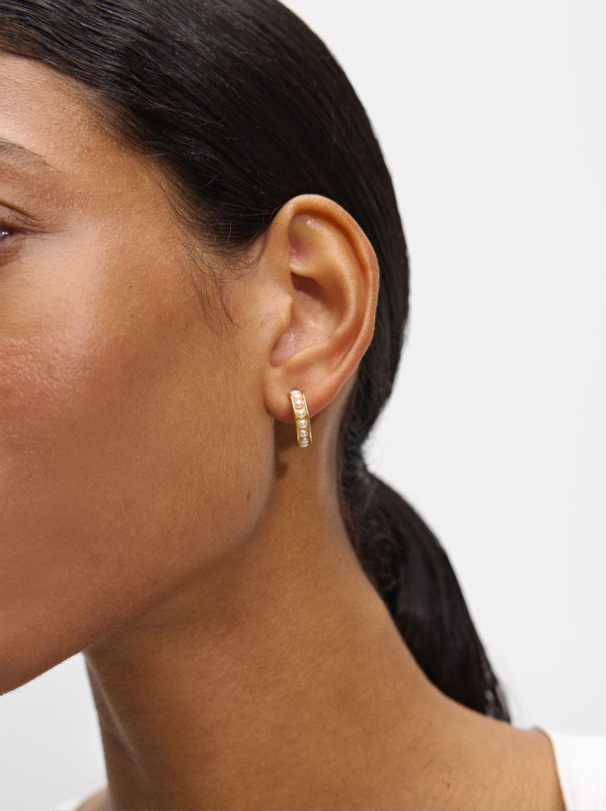 Aretes Con Perlas - Plata De Ley 925