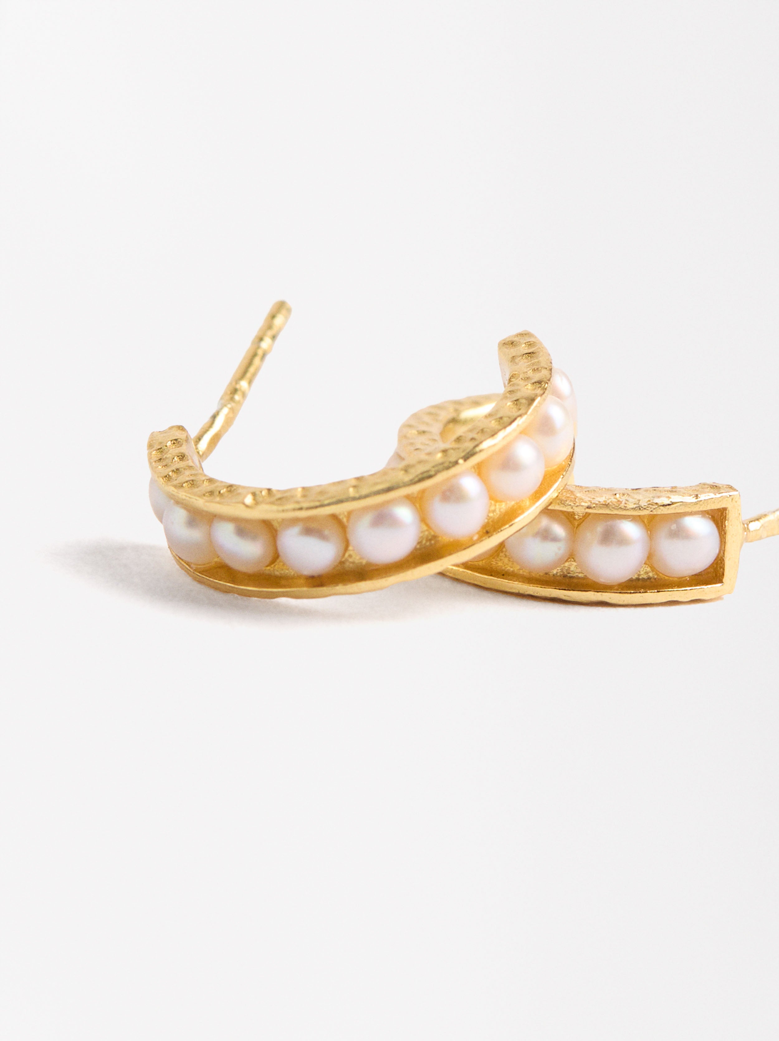 Aretes Con Perlas - Plata De Ley 925
