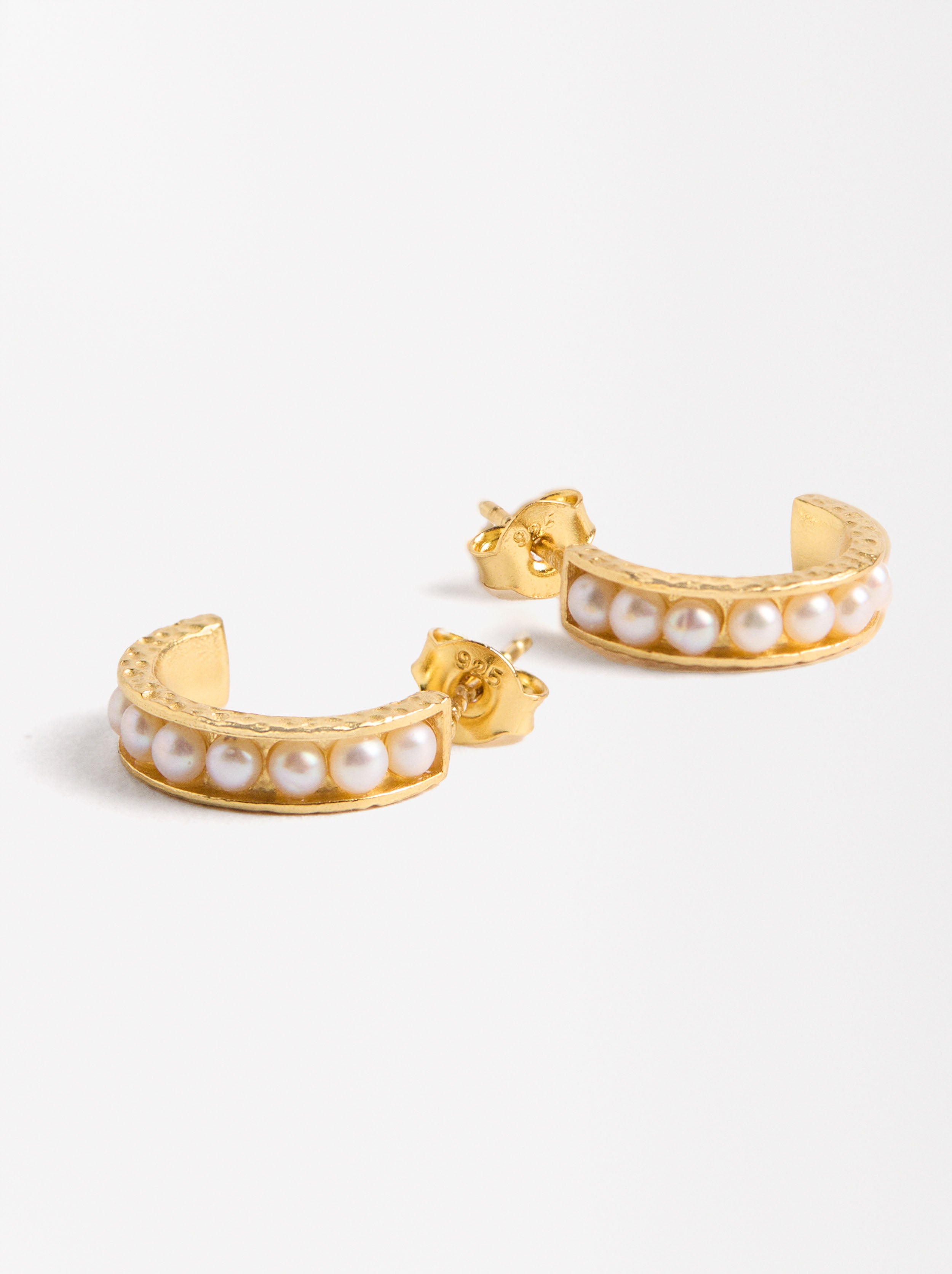 Aretes Con Perlas - Plata De Ley 925