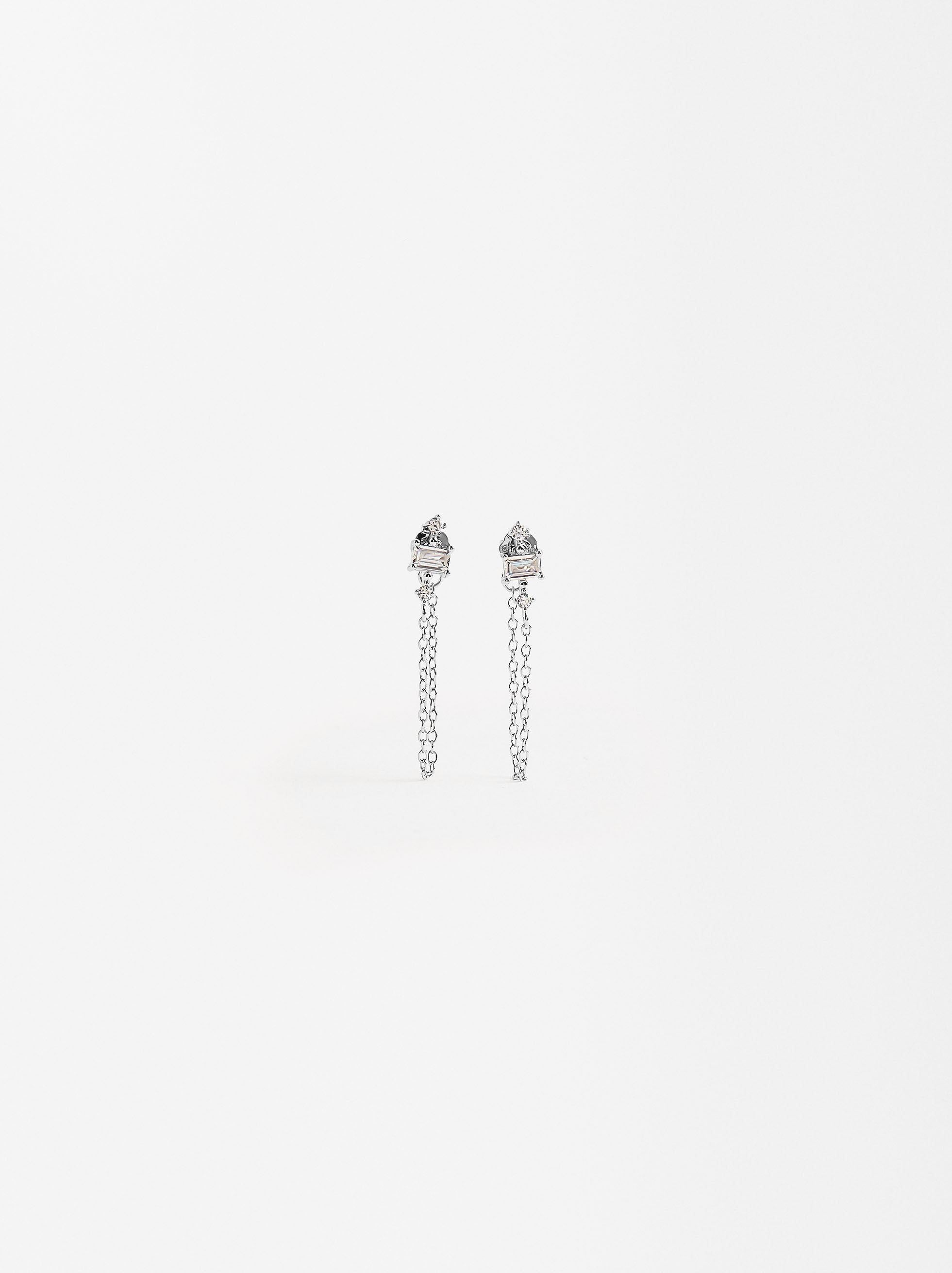 Aretes Con Circonitas - Plata De Ley 925