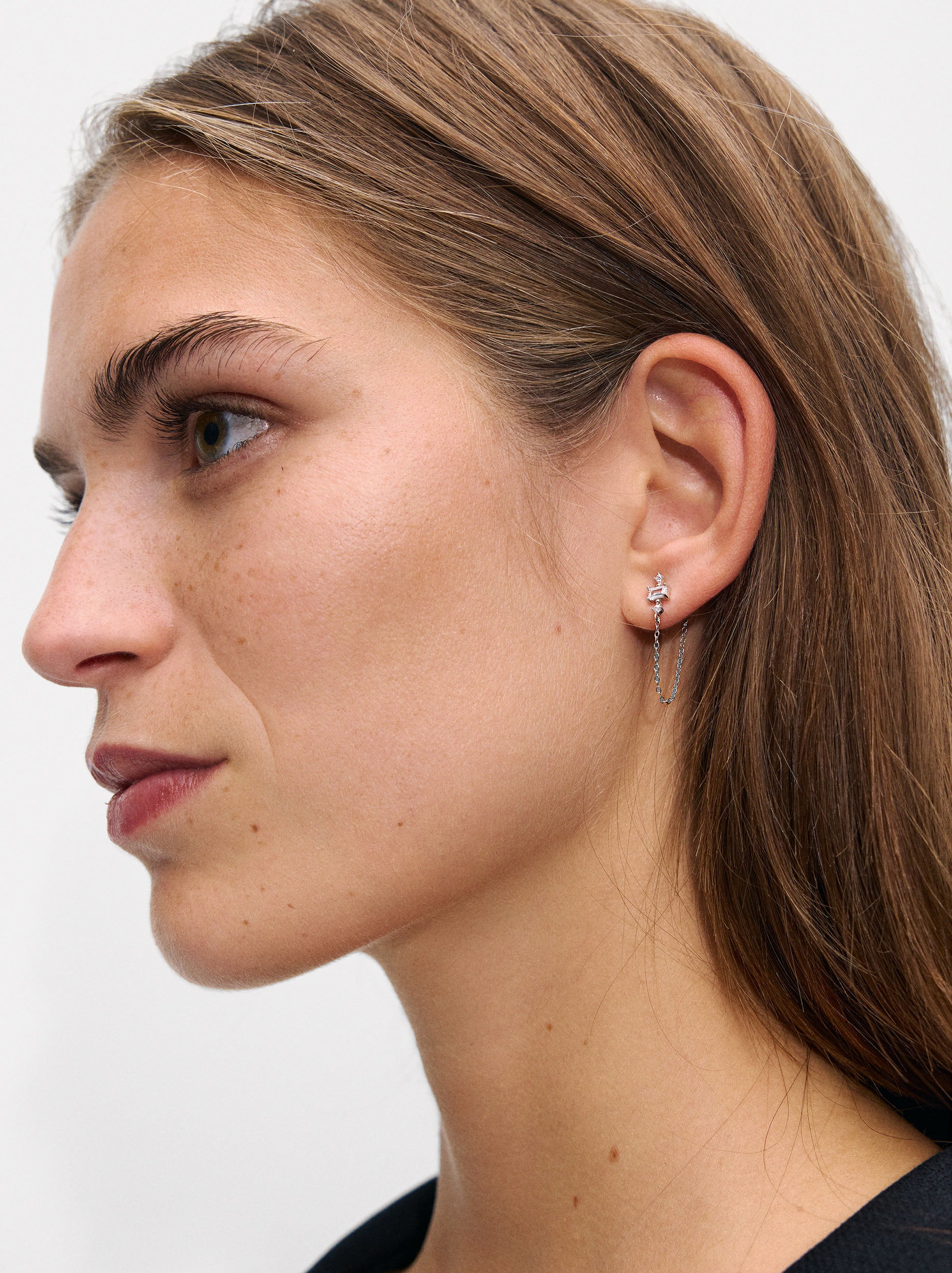 Aretes Con Circonitas - Plata De Ley 925