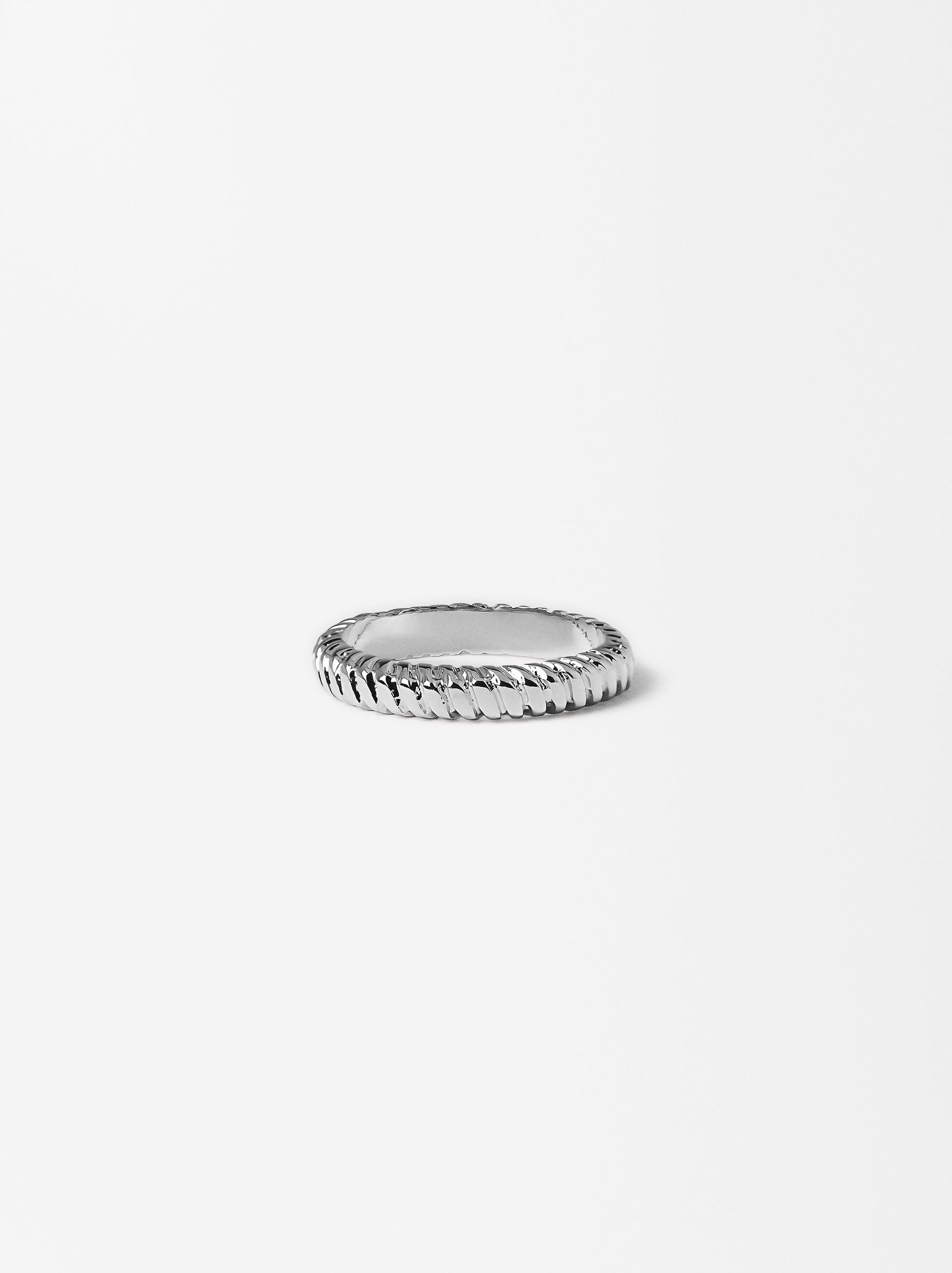 Anillo De Rayas Plateado
