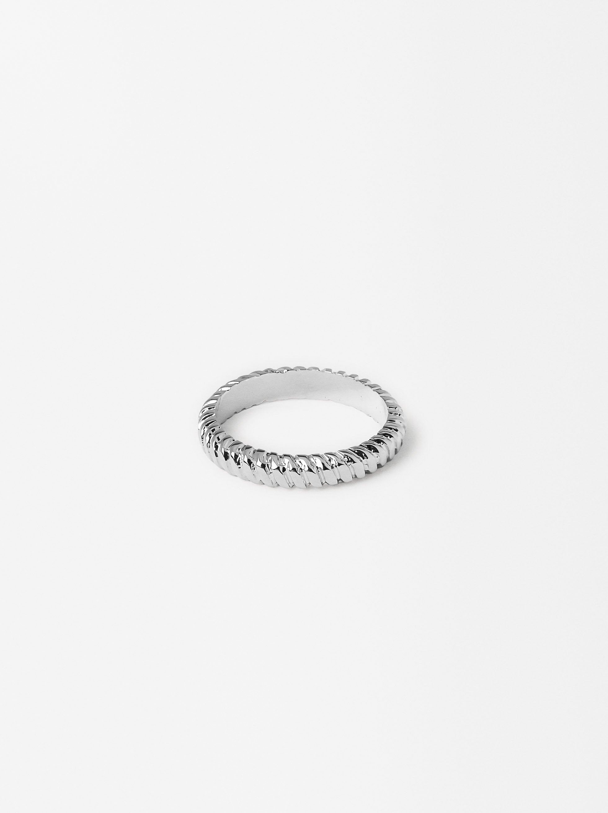 Anillo De Rayas Plateado