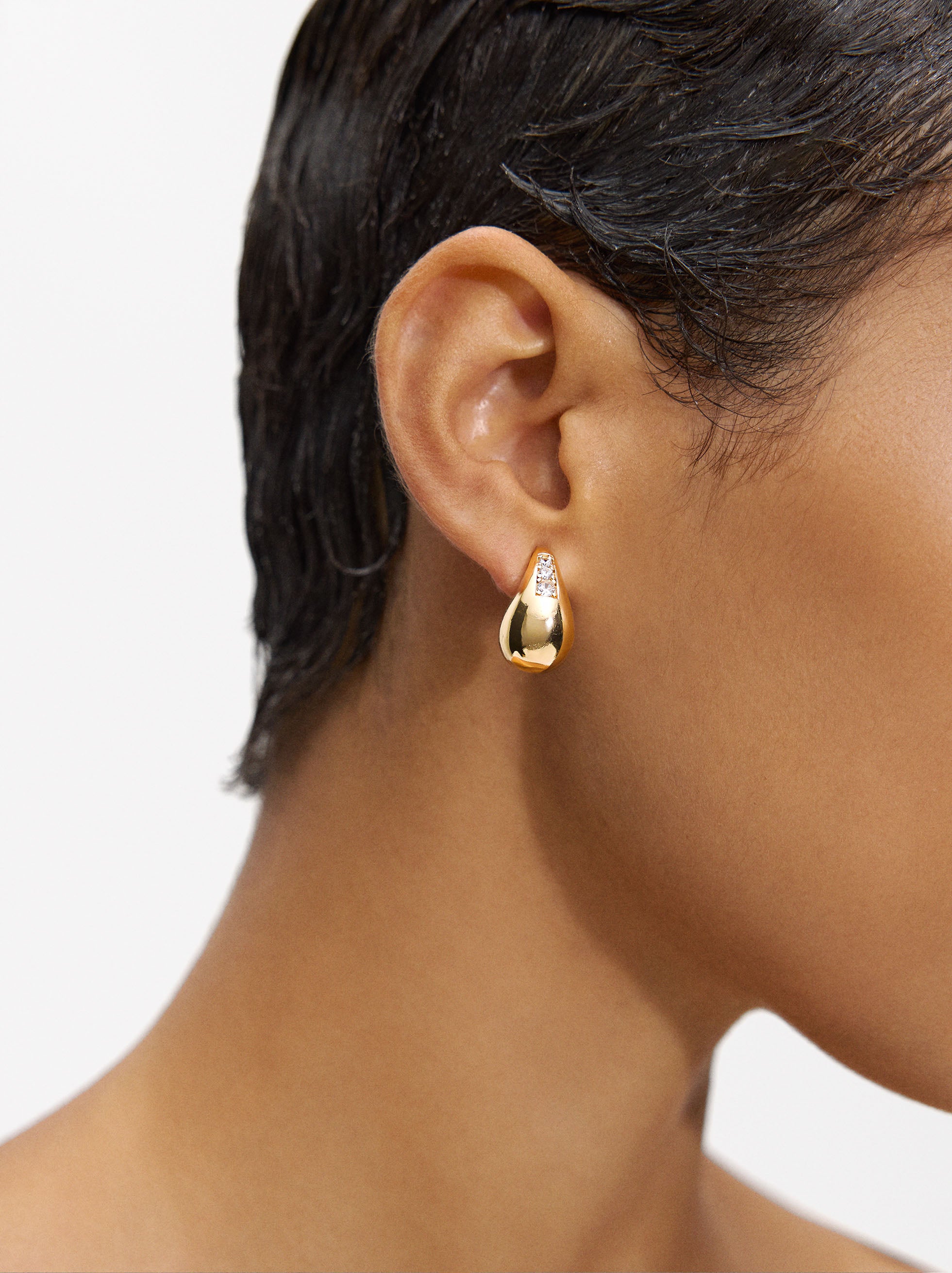 Aretes Gota Con Cristales