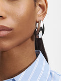 Aretes Grandes Plateados - Acero Inoxidable