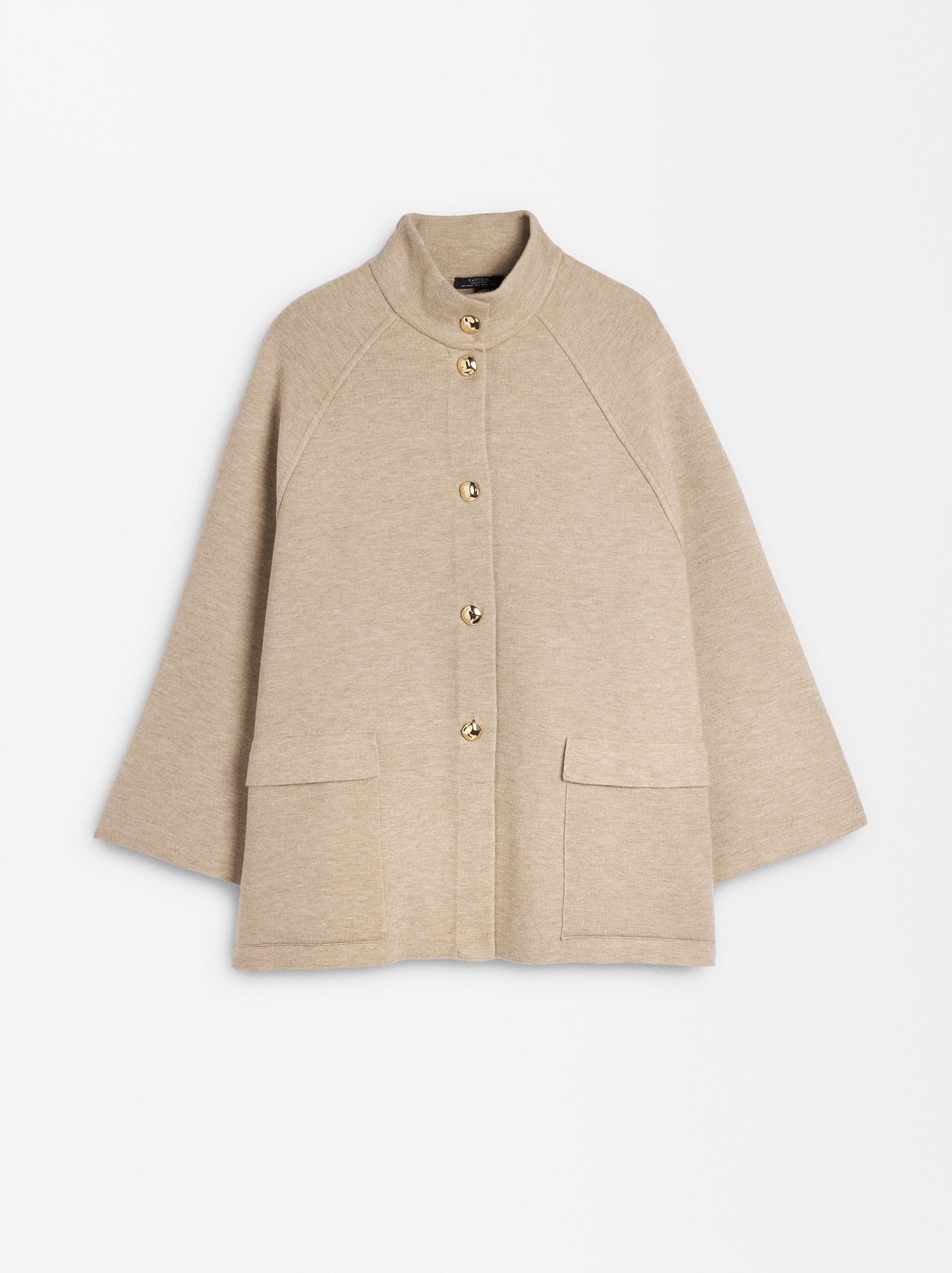 Poncho De Punto De Cuello Alto