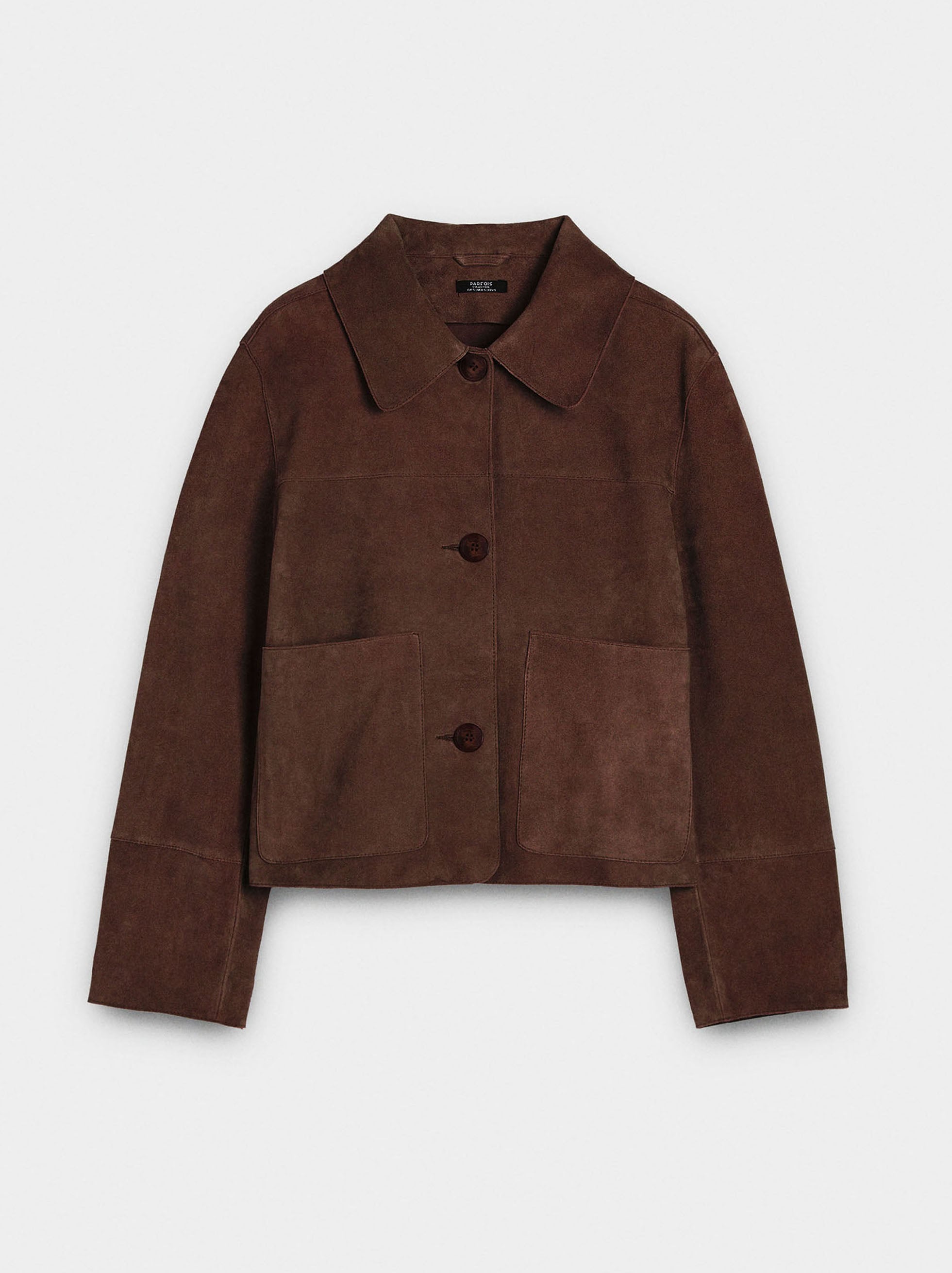 Chaqueta De Piel Con Botones