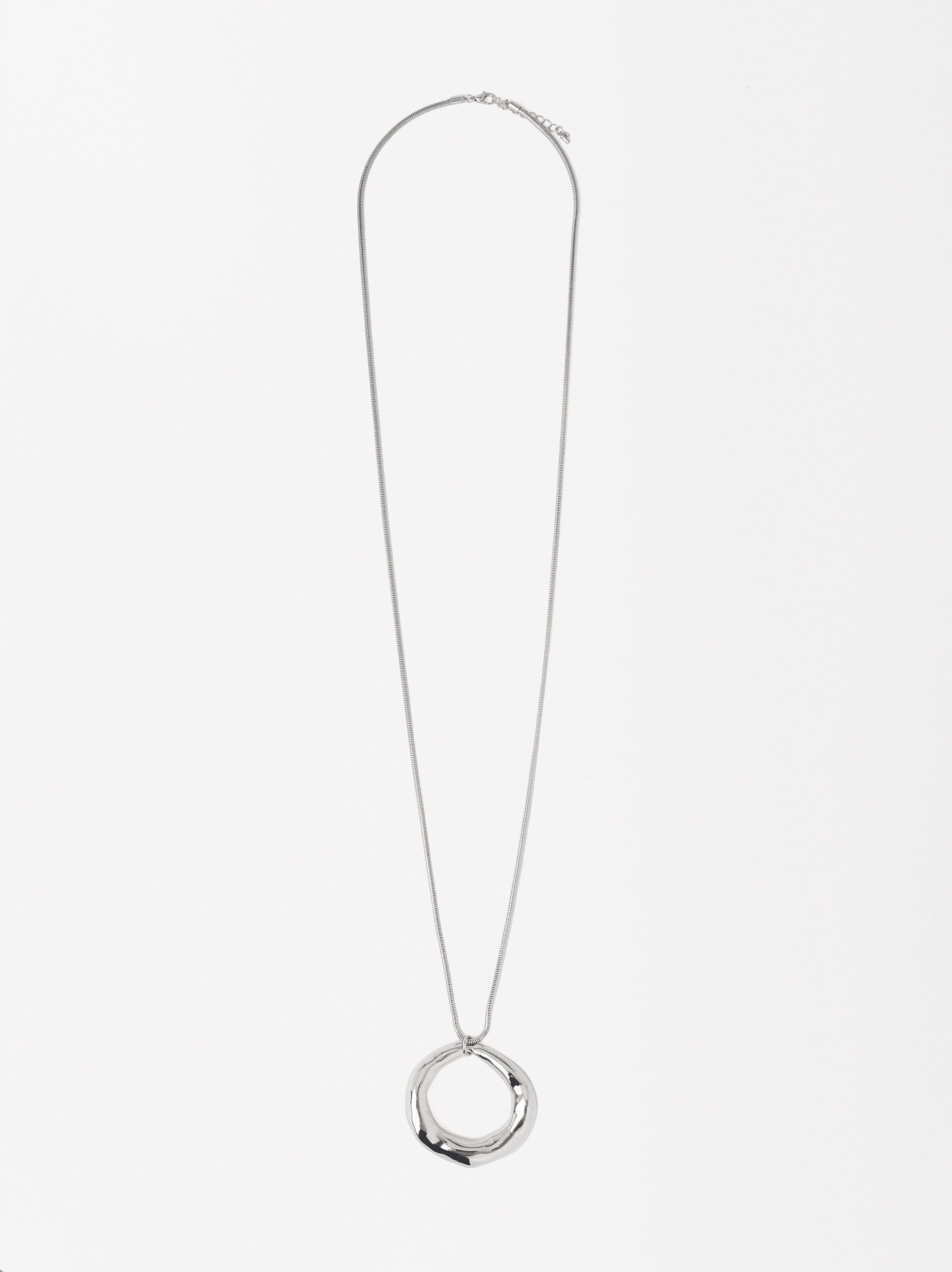 Collar Plateado Con Colgante