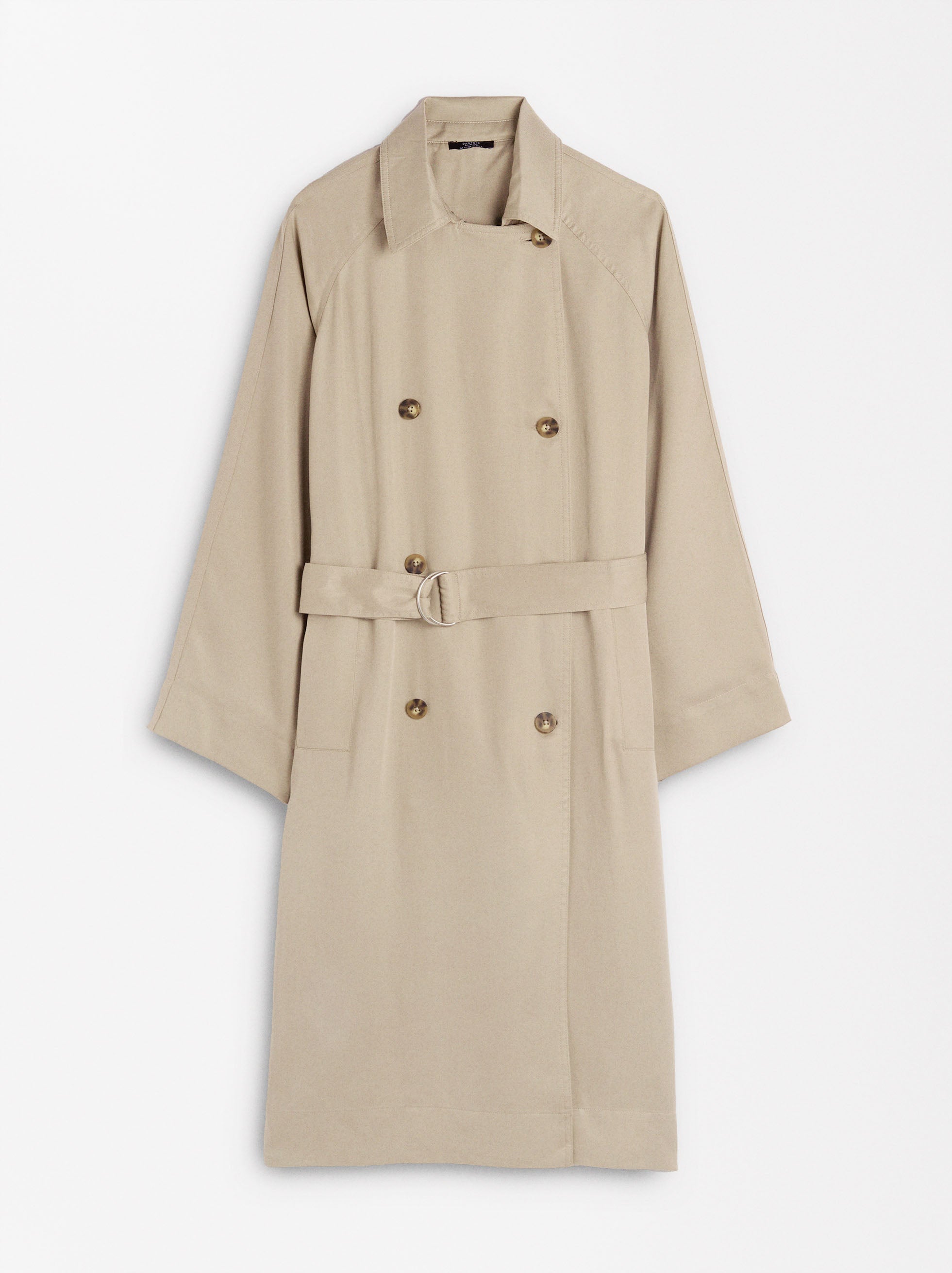 Gabardina Larga Con Bolsillos
