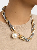 Collar De Cordón Salomónico Con Perla