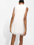 Vestido Corto Efecto Pelo