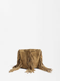 Bolso Bombonera De Piel Con Flecos