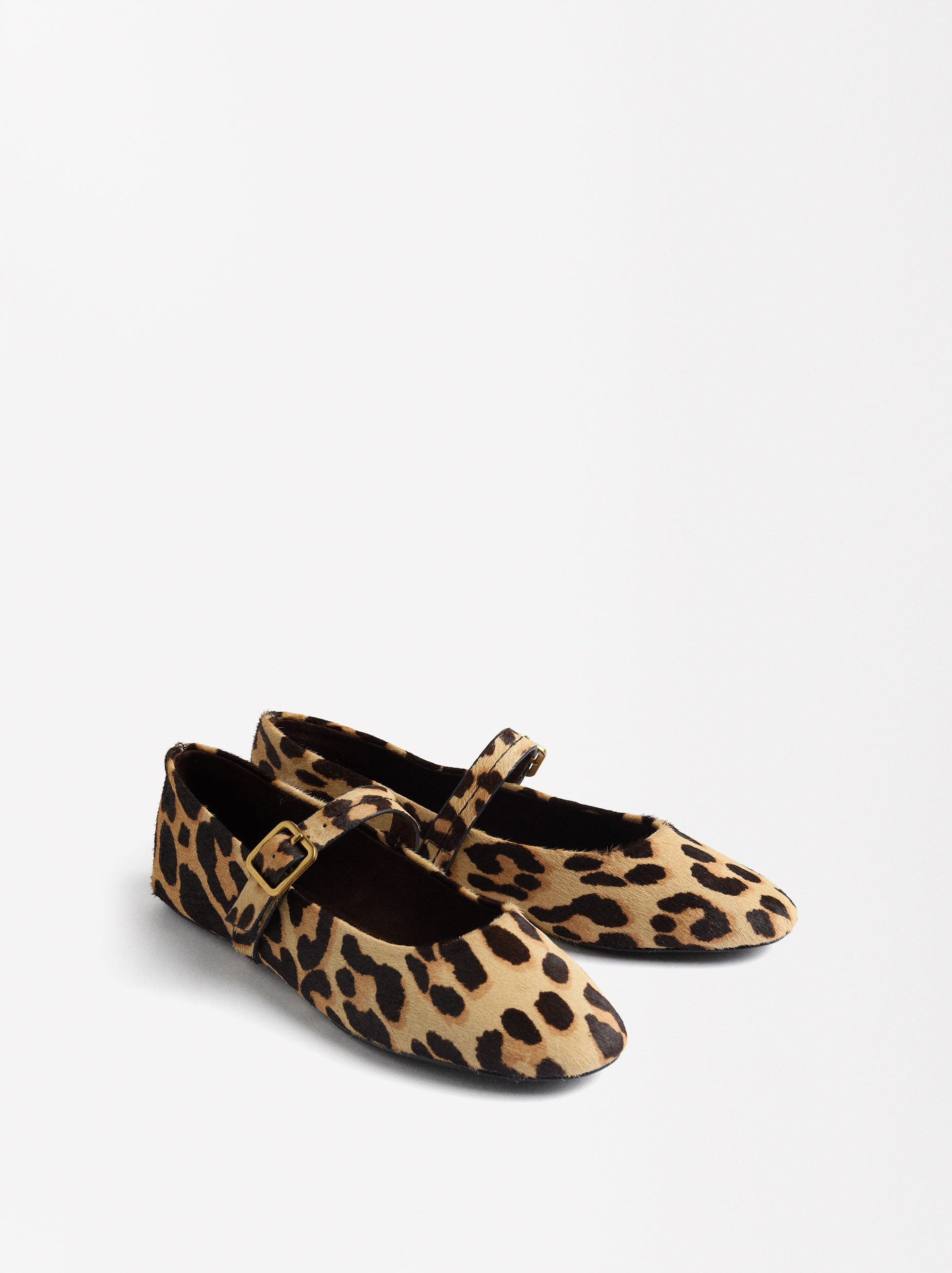 Bailarinas De Piel Con Estampado Leopardo