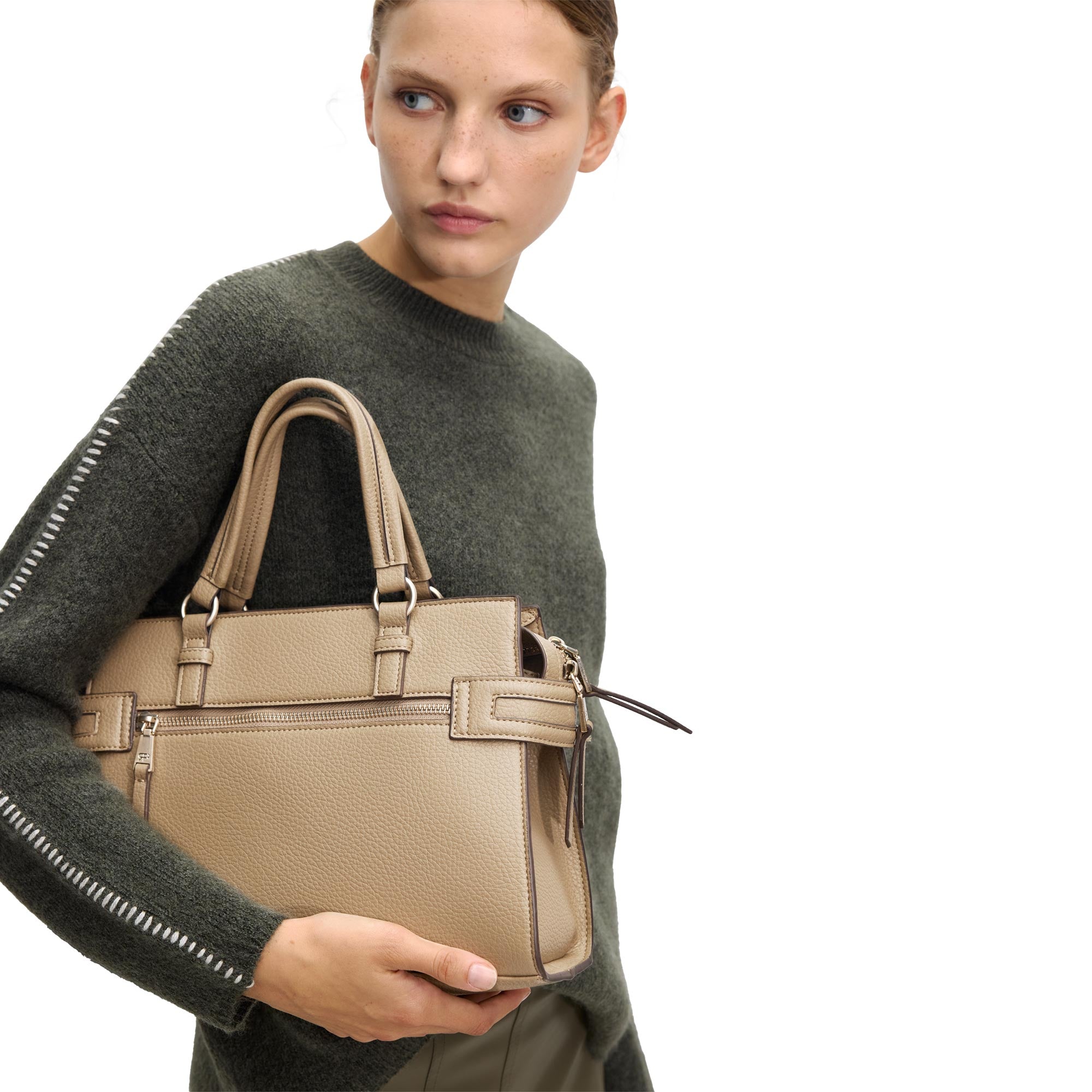 Bolso Tote Con Textura