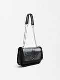 Cartera De Hombro Con Cadena Y Efecto Pelo