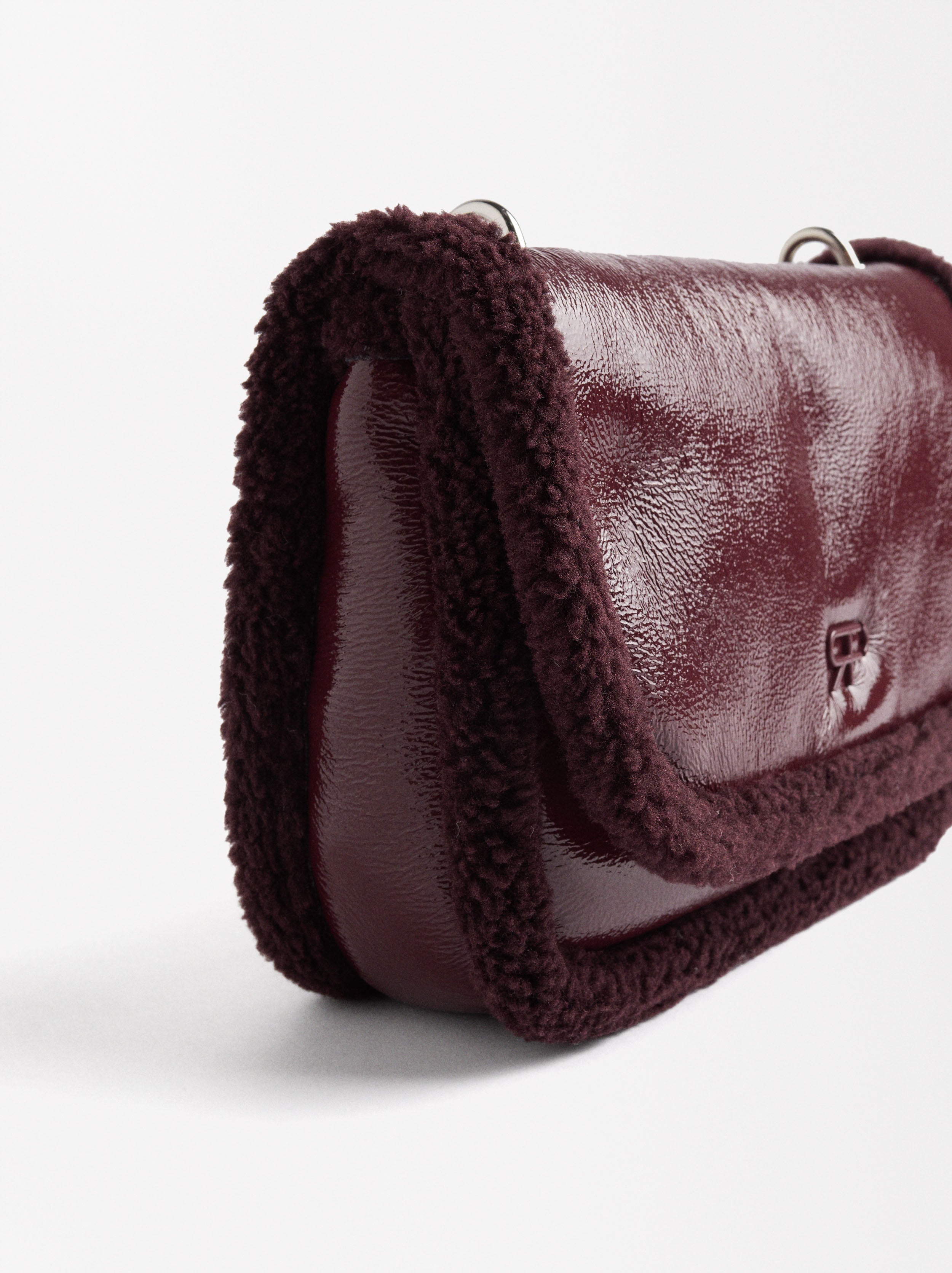 Bolso De Hombro Con Cadena Y Efecto Pelo