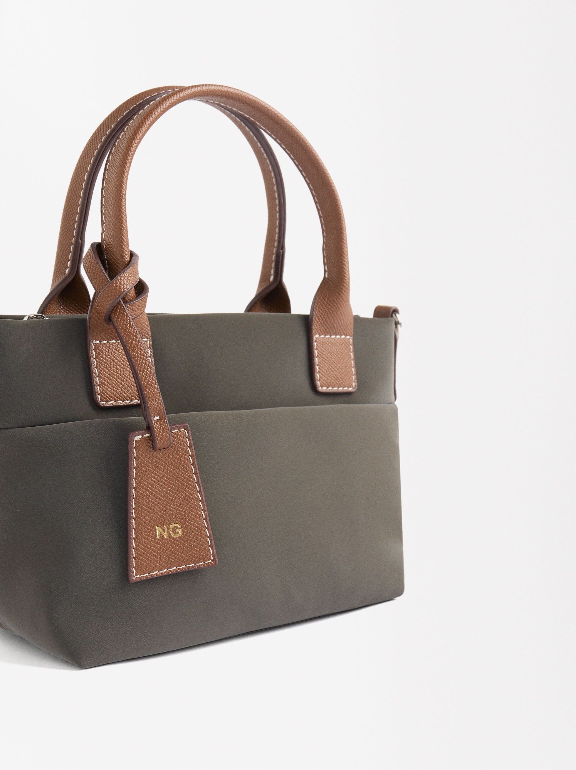Bolso Tote Con Textura Suave M