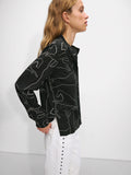 Camisa Estampada Cuello Mao