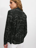 Camisa Estampada Cuello Mao