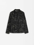 Camisa Estampada Cuello Mao